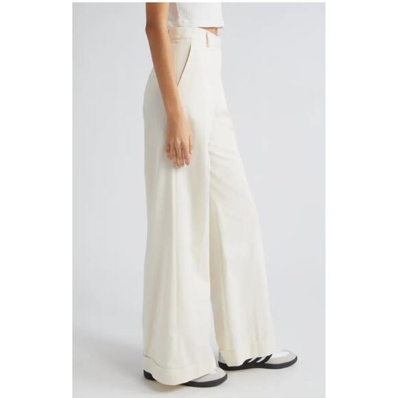 TWP Pants Howard Cuffed Winter White Wide Leg Pockets Zip Fly NWT $495 Size 4 - Picture 3 of 11